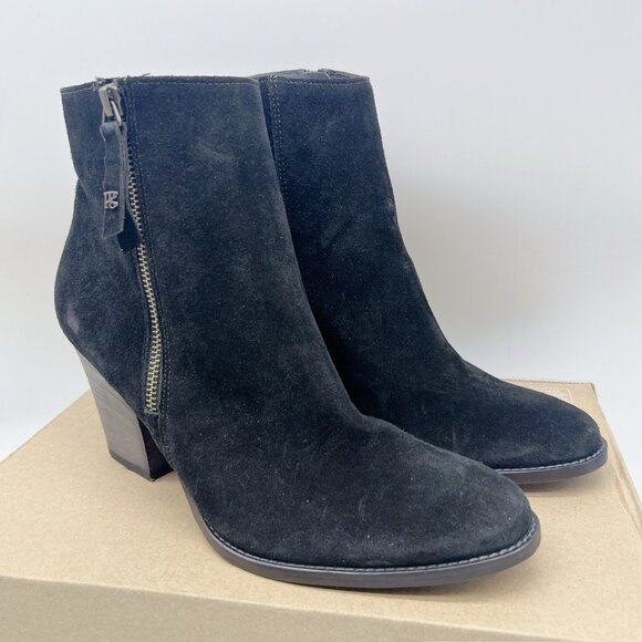 Paul Green Reya Boot Heeled Ankle Black Soft Suede UK 7.5 US 10 - NEW $550 - Picture 4 of 12
